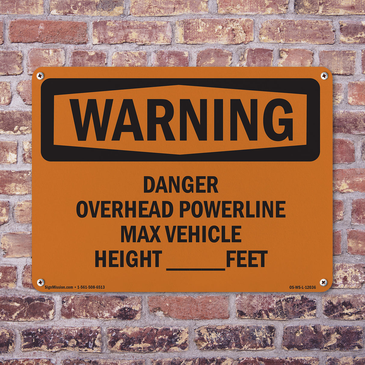 Danger Overhead Powerline Max Vehicle Height