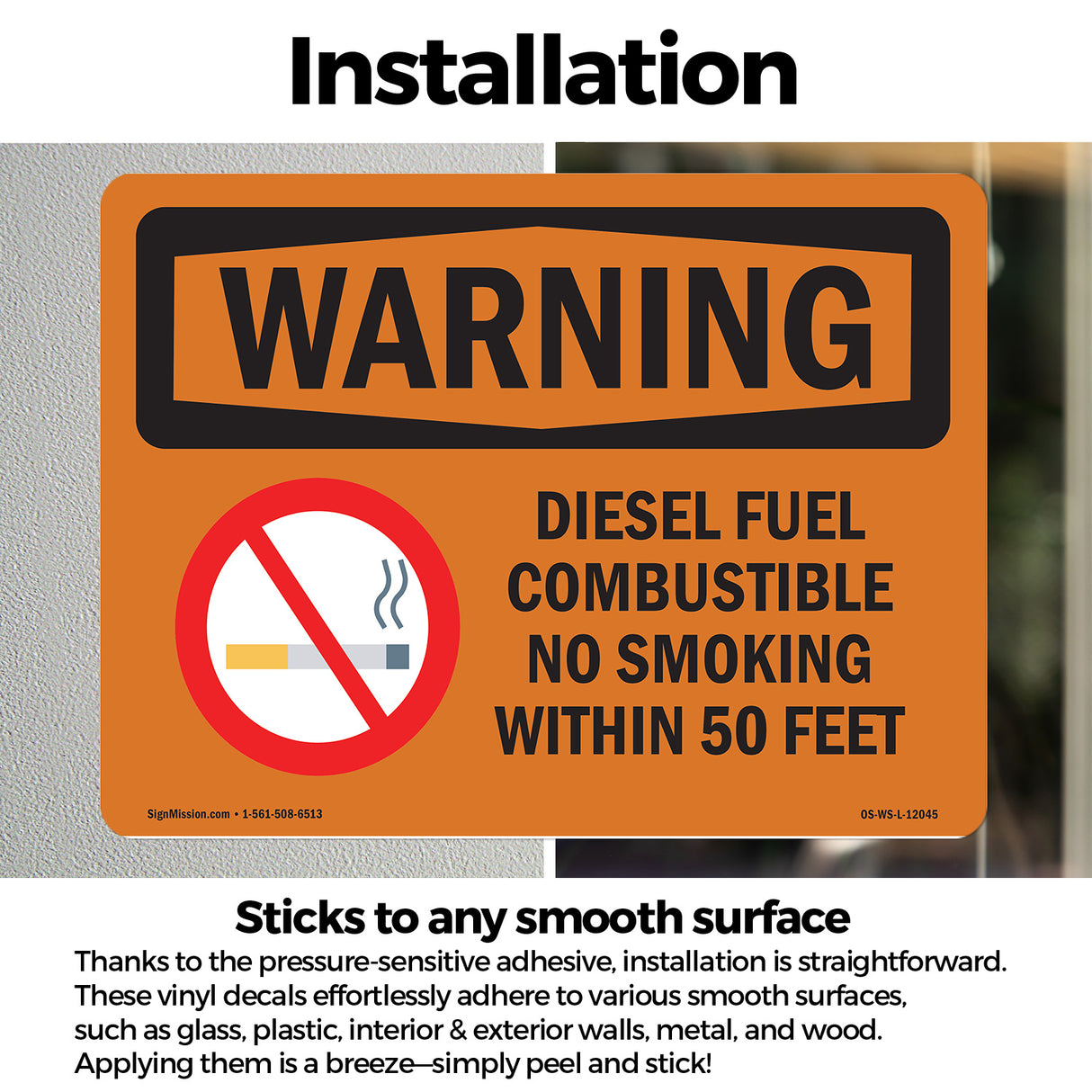 Diesel Fuel Combustible No Smoking With Symbol