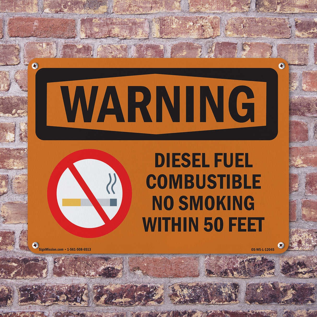 Diesel Fuel Combustible No Smoking With Symbol