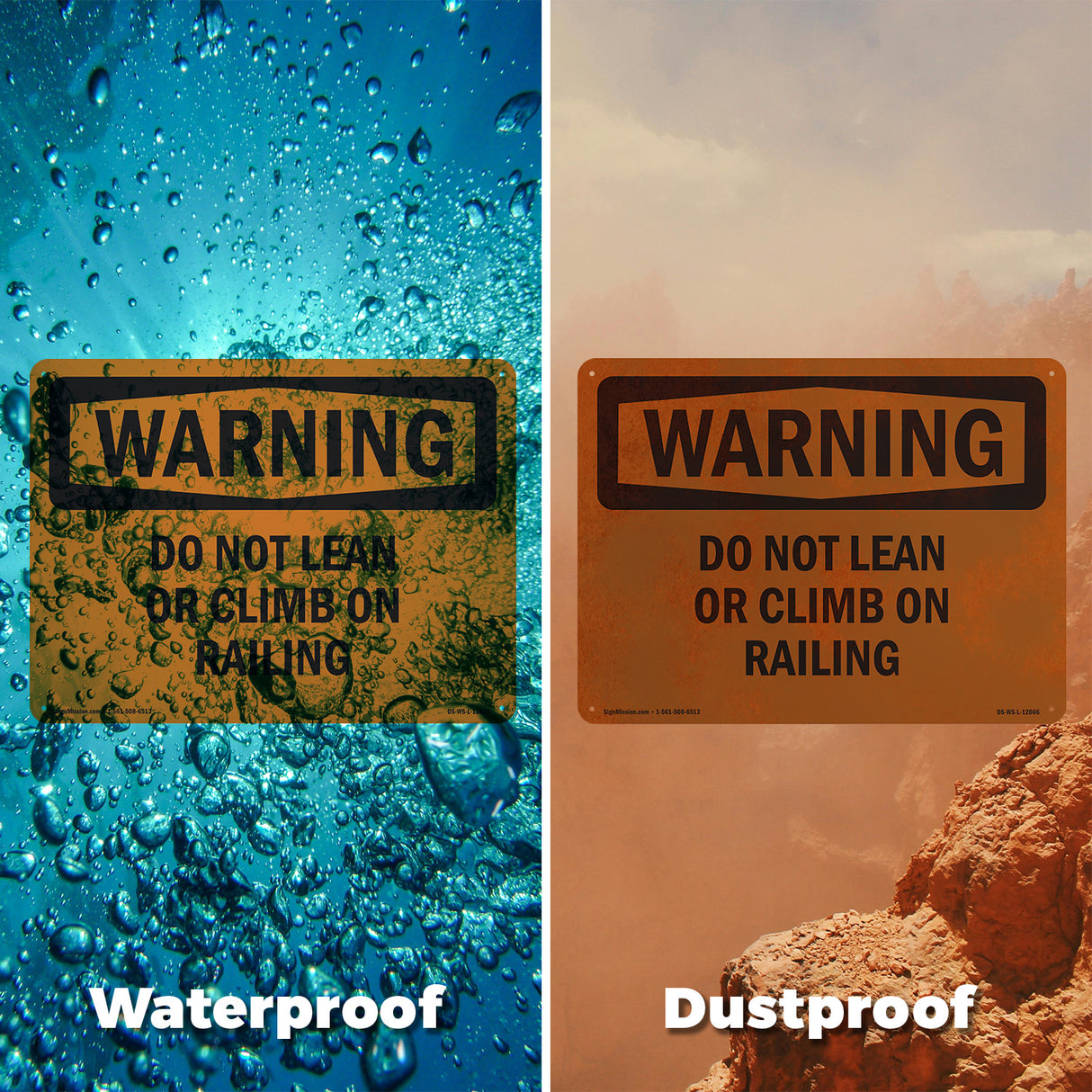 Do Not Lean Or Climb On Railing