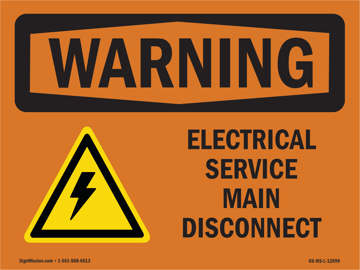 Electrical Service Main Disconnect With Symbol