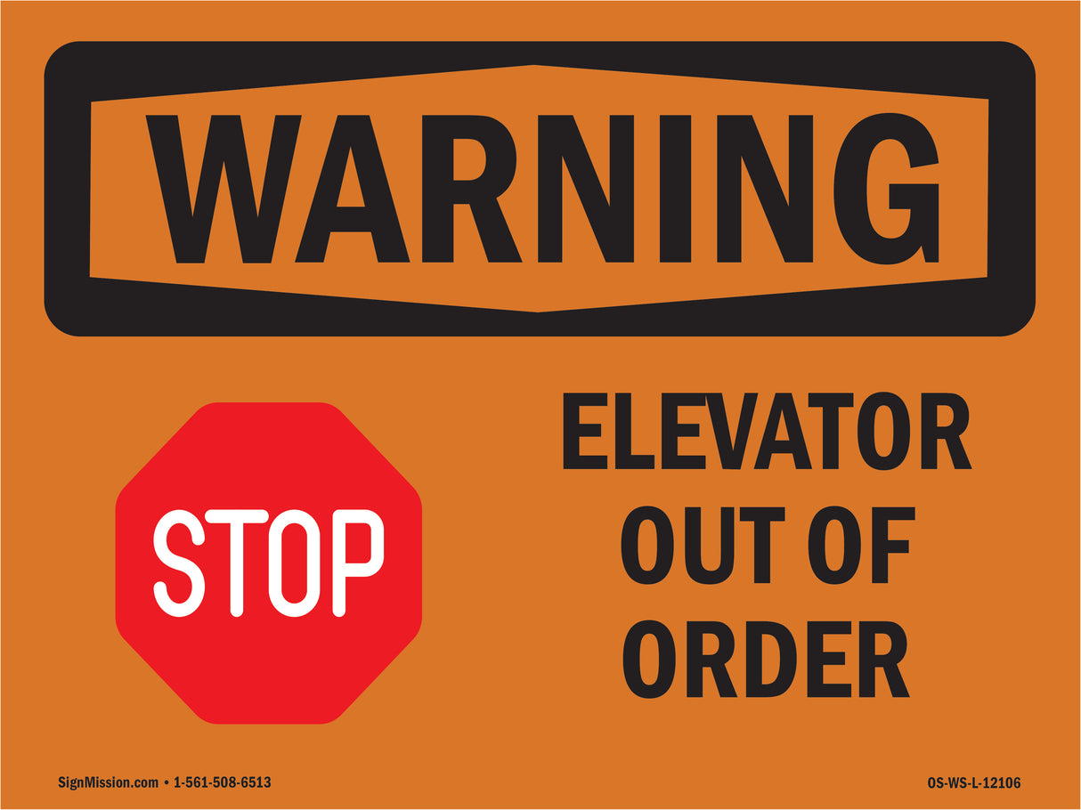 Elevator Out Of Order With Symbol