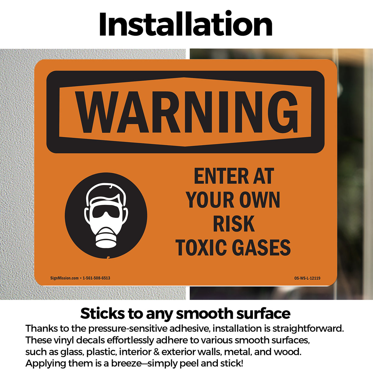 Enter At Your Own Risk Toxic Gases With Symbol