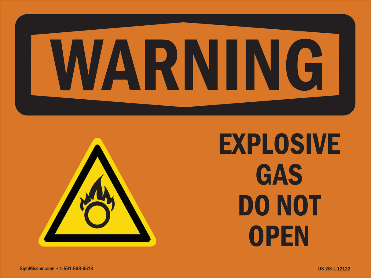 Explosive Gas Do Not Open With Symbol