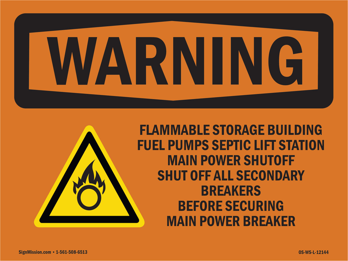 Flammable Storage Building Fuel With Symbol