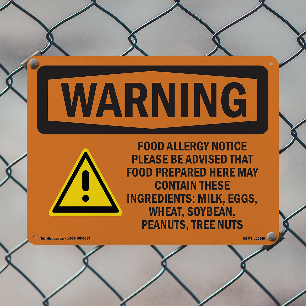 Food Allergy Notice Please Be With Symbol