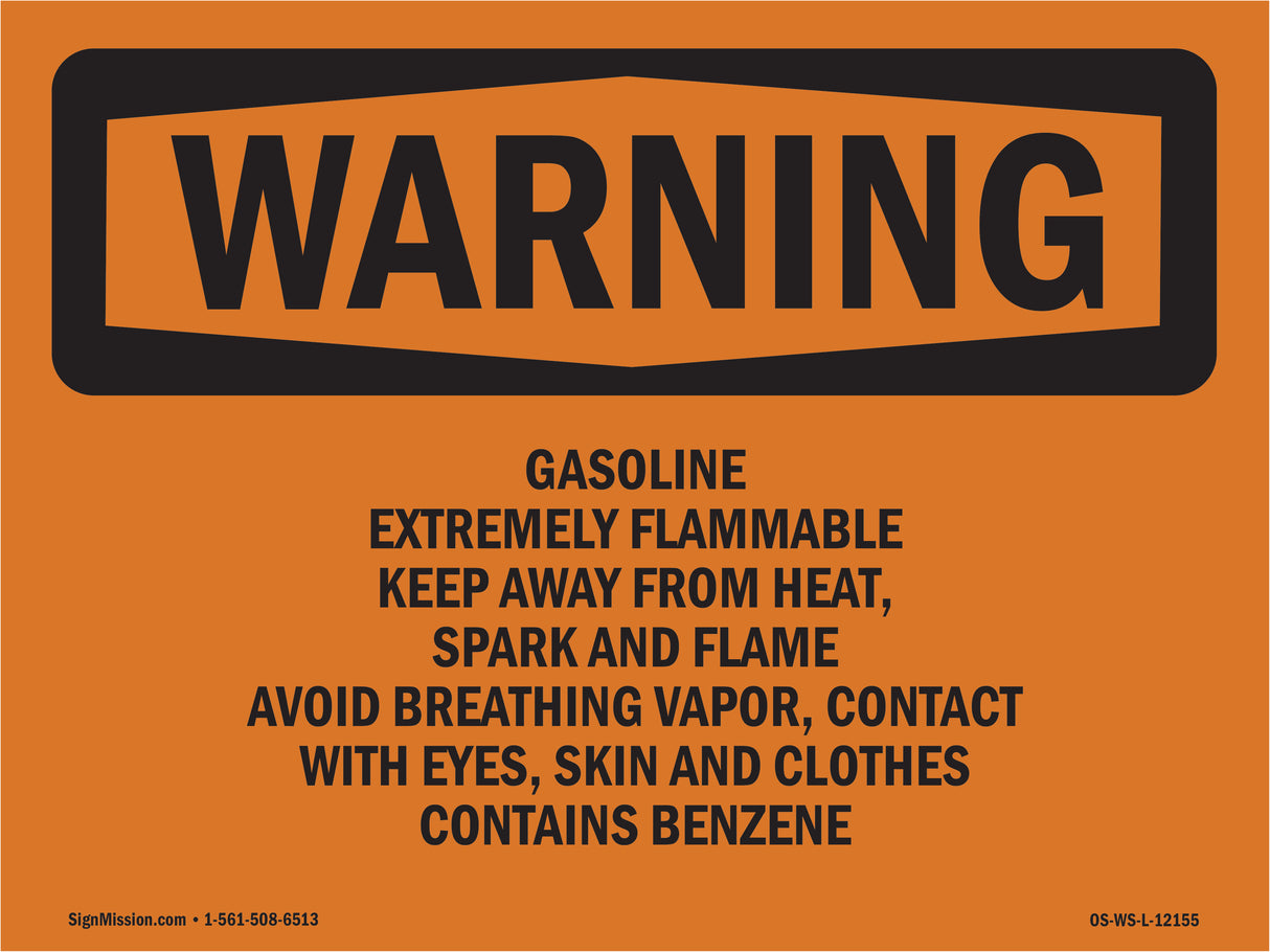 Gasoline Extremely Flammable Keep Away From