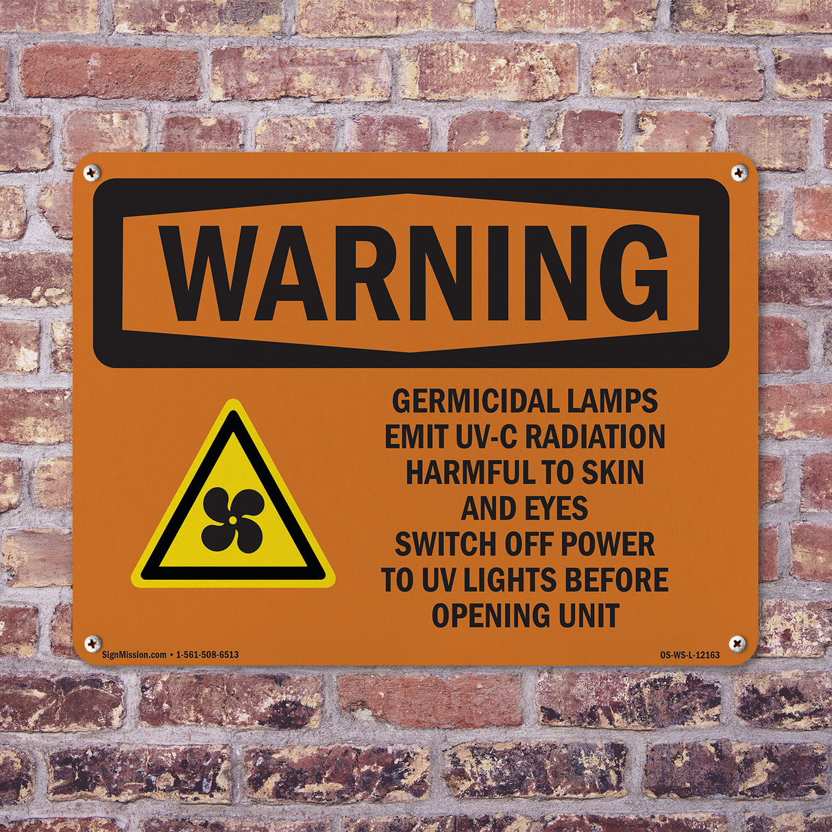 Germicidal Lamps Emit UV-C Radiation With Symbol