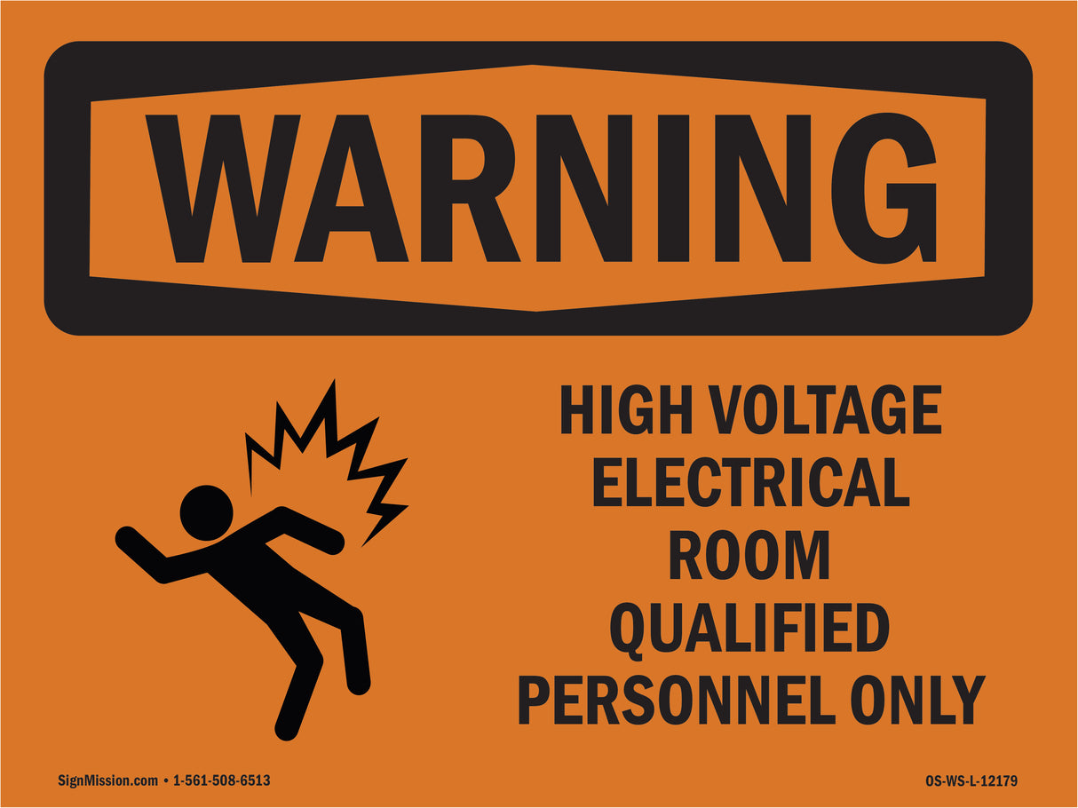 High Voltage Electrical Room With Symbol