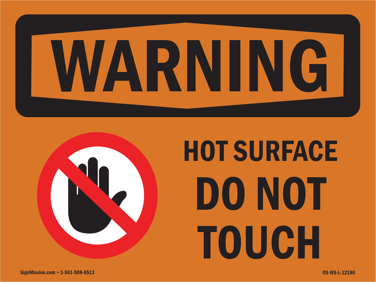Hot Surface Do Not Touch With Symbol