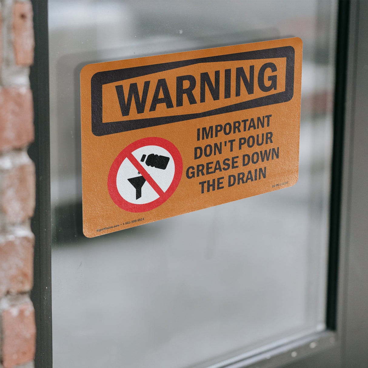 Important Don't Pour Grease With Symbol