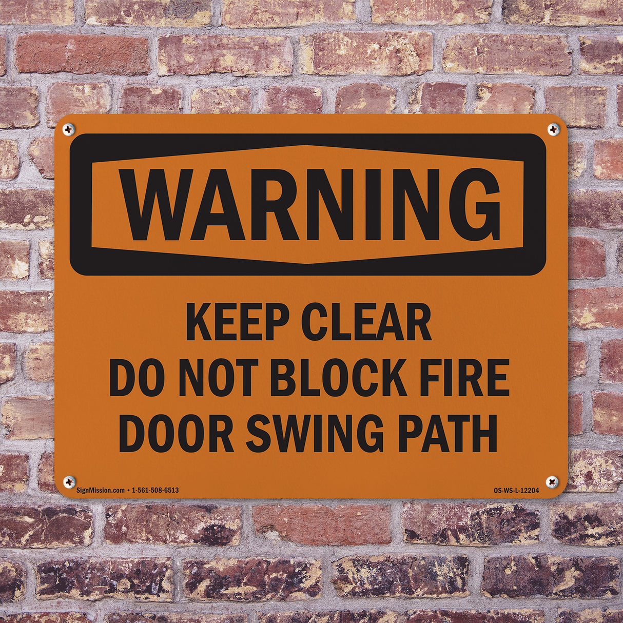 Keep Clear Do Not Block Fire Door Swing Path