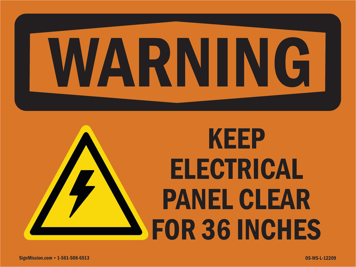 Keep Electrical Panel Clear With Symbol