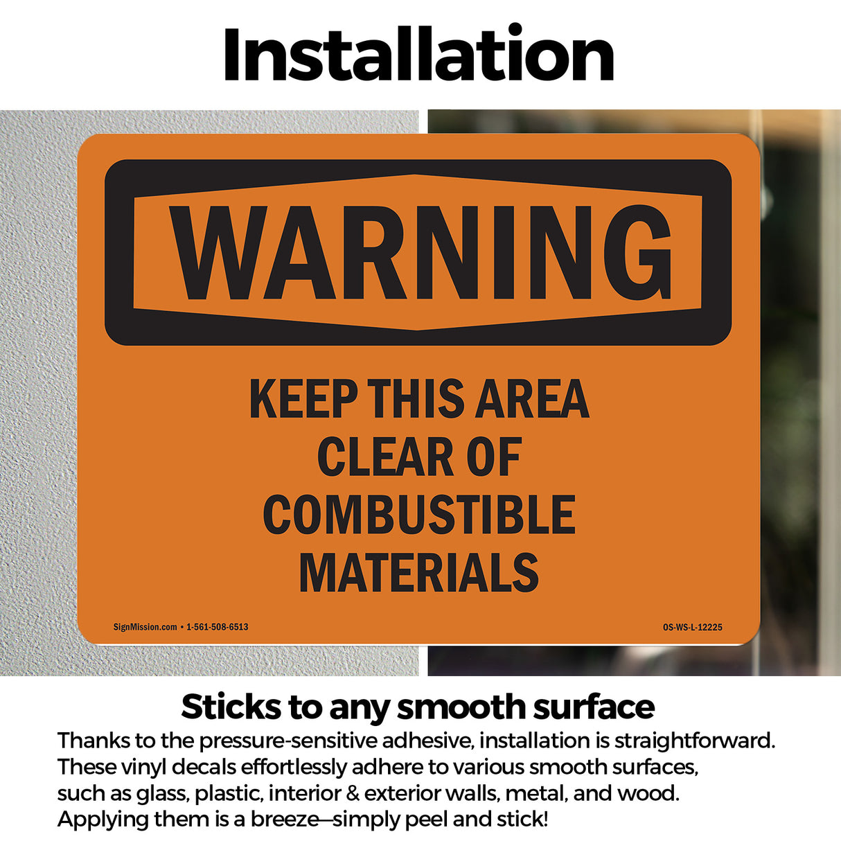 Keep This Area Clear Of Combustible Materials