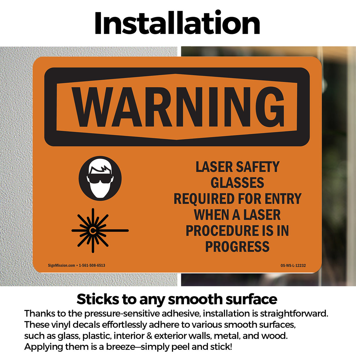 Laser Safety Glasses Required With Symbol
