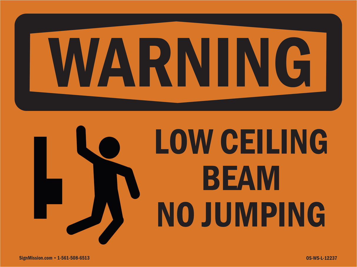 Low Ceiling Beam No Jumping With Symbol