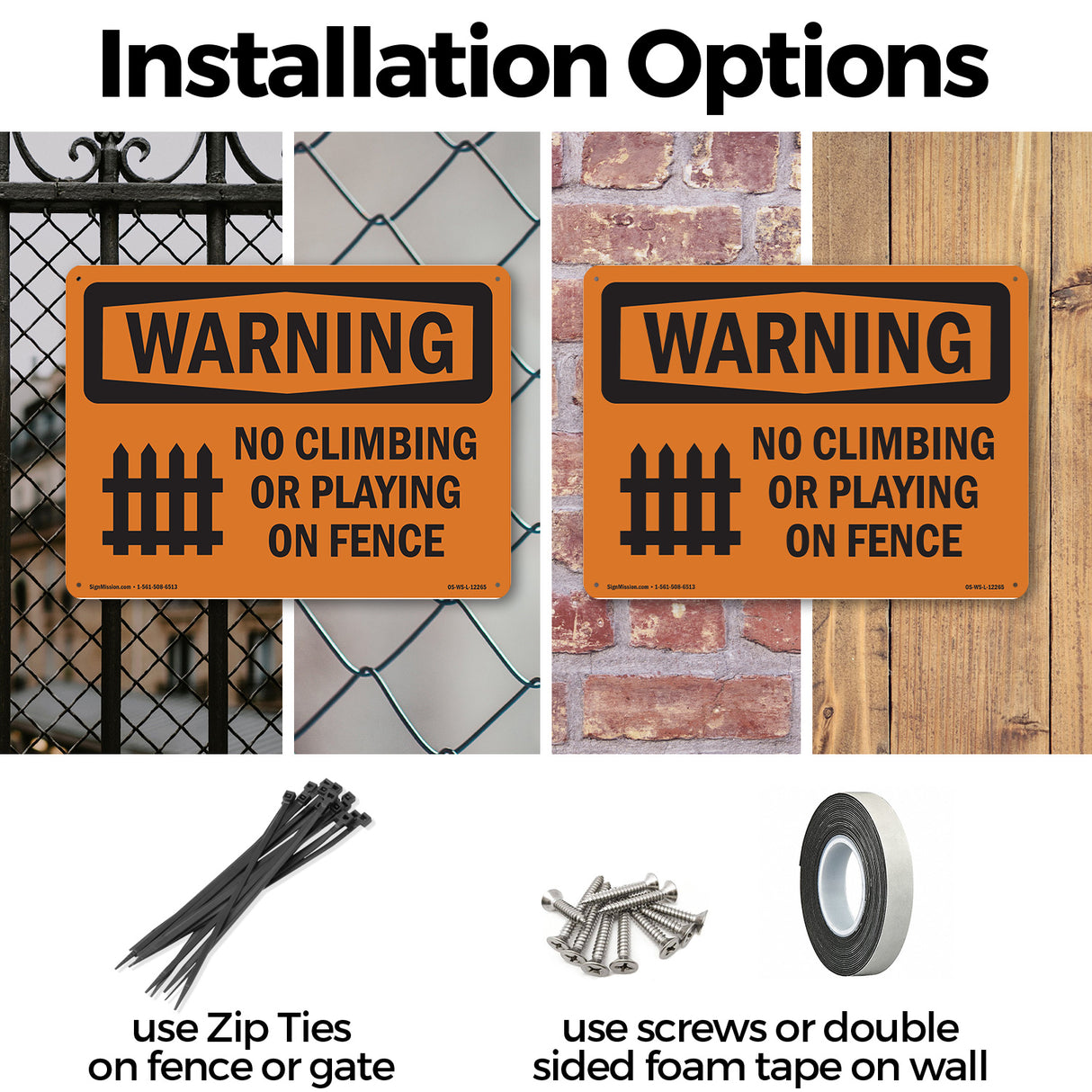 No Climbing Or Playing On Fence With Symbol