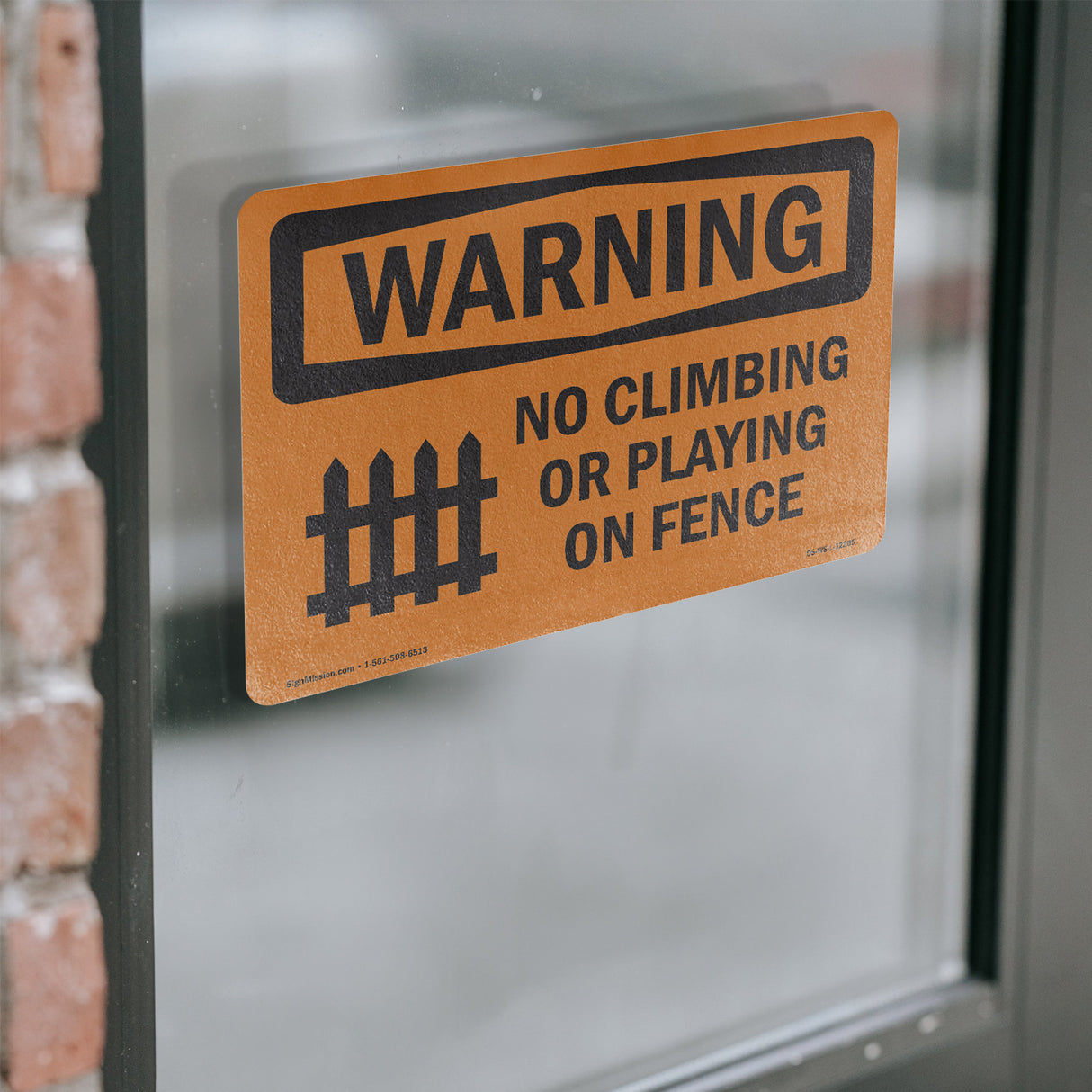 No Climbing Or Playing On Fence With Symbol