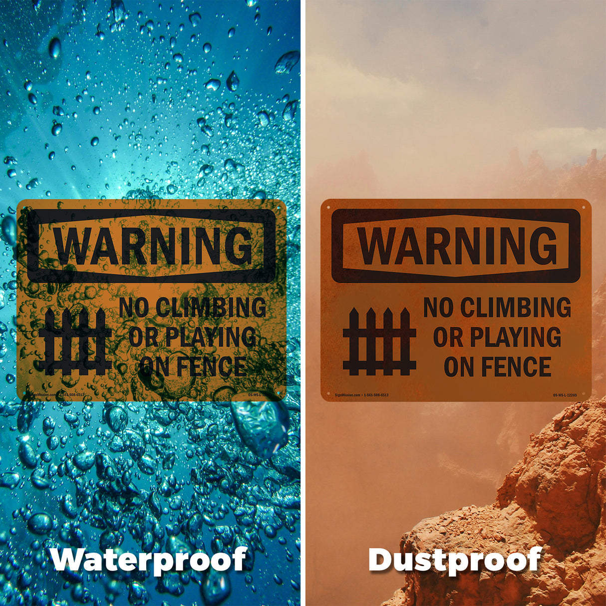No Climbing Or Playing On Fence With Symbol