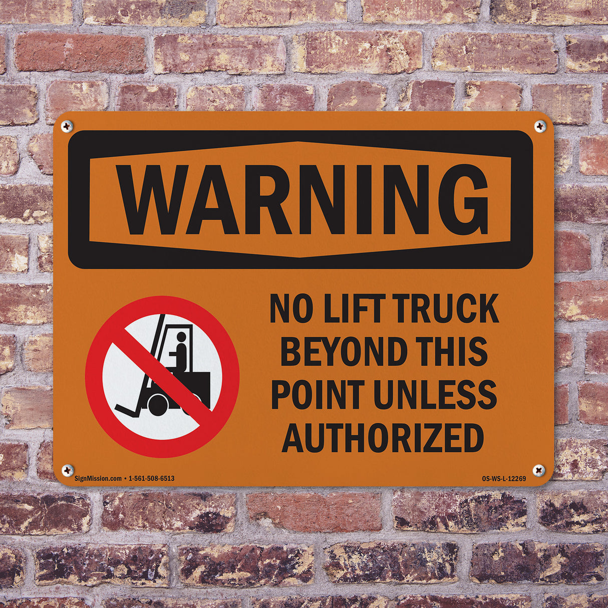 No Lift Truck Beyond This Point With Symbol