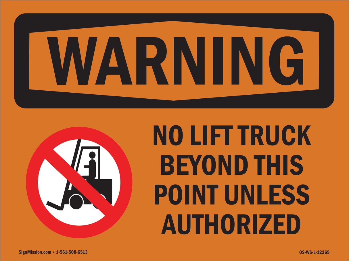 No Lift Truck Beyond This Point With Symbol
