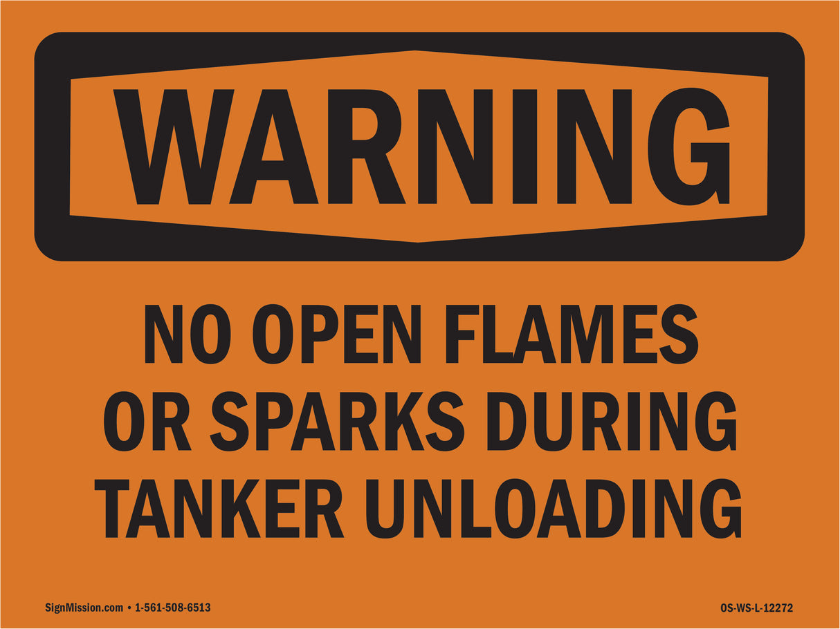 No Open Flames Or Sparks During Tanker Unloading