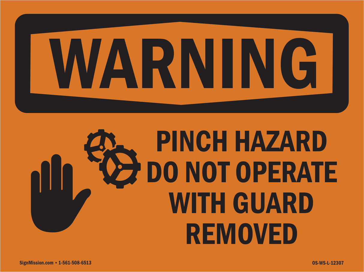 Pinch Hazard Do Not Operate With Symbol