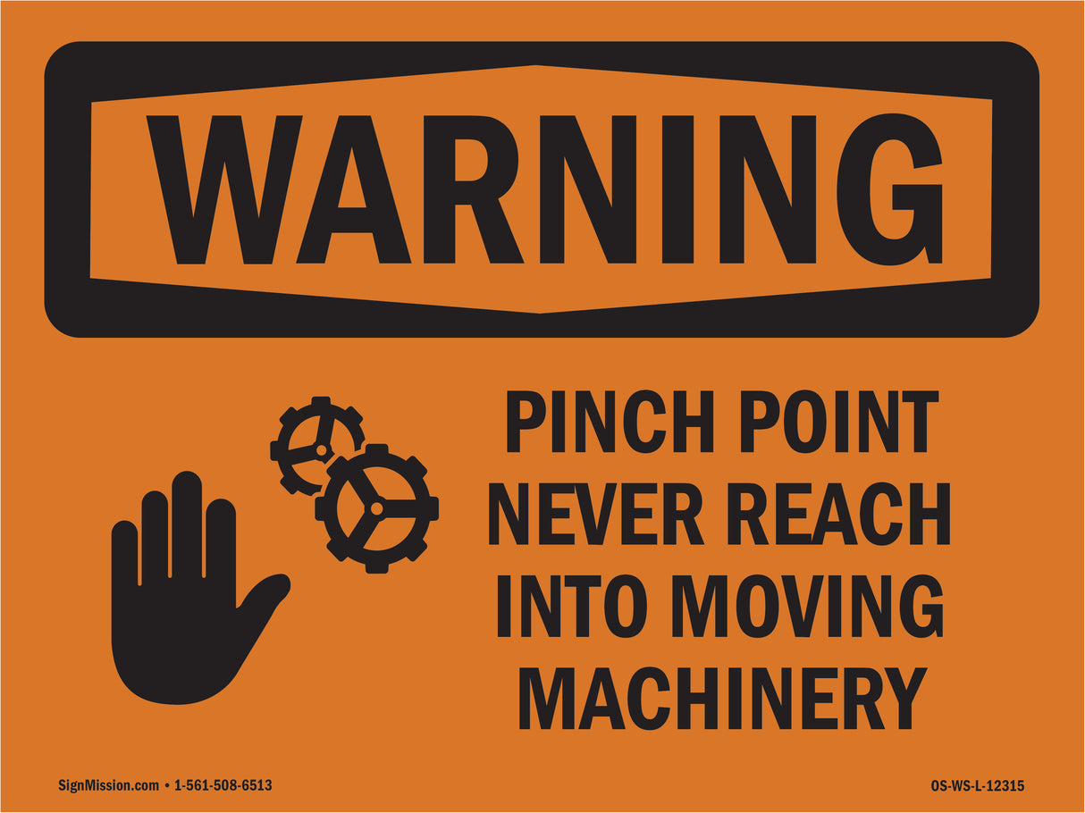 Pinch Point Never Reach Into With Symbol