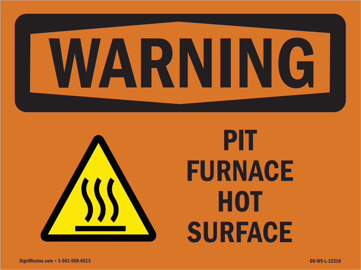 Pit Furnace Hot Surface With Symbol
