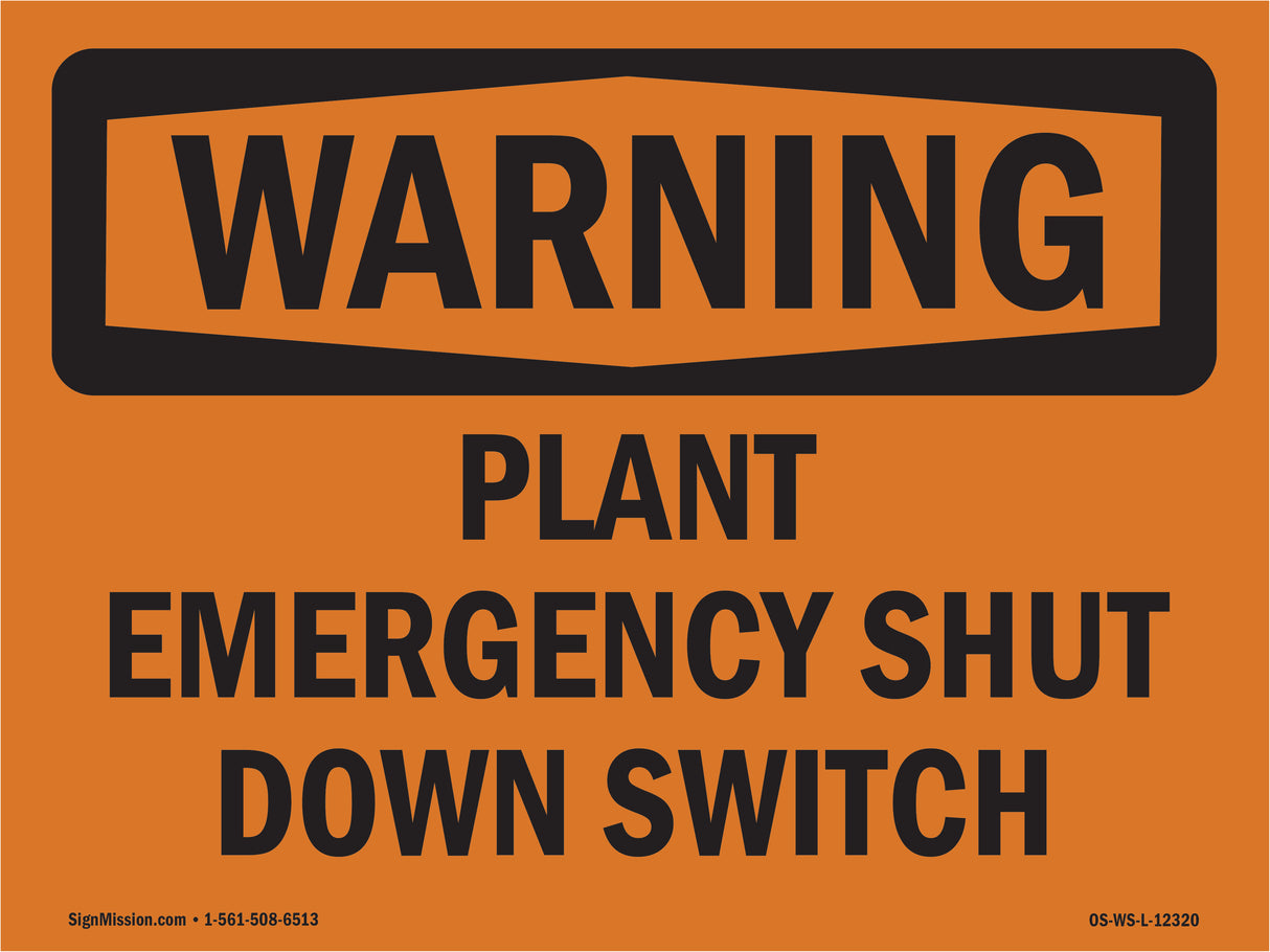 Plant Emergency Shut Down Switch