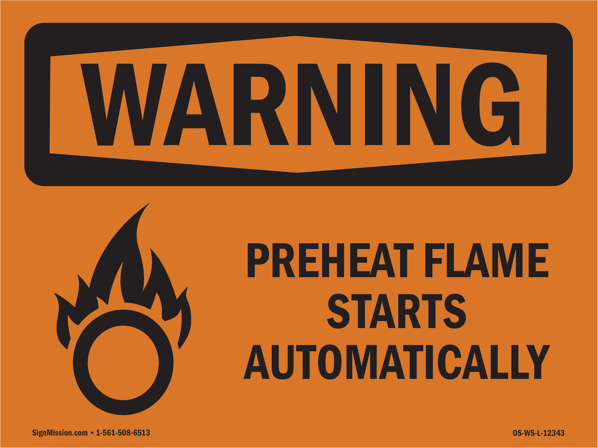 Preheat Flame Starts Automatically With Symbol