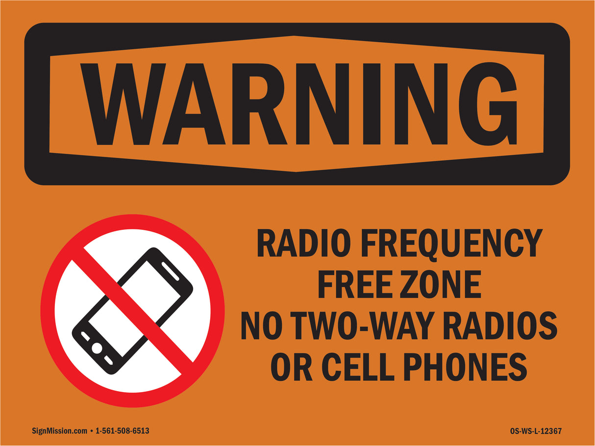 Radio Frequency Free Zone No With Symbol