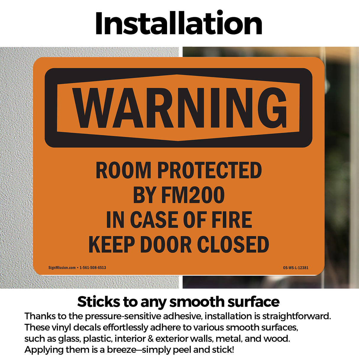 Room Protected By Fm200 In Case Of Fire
