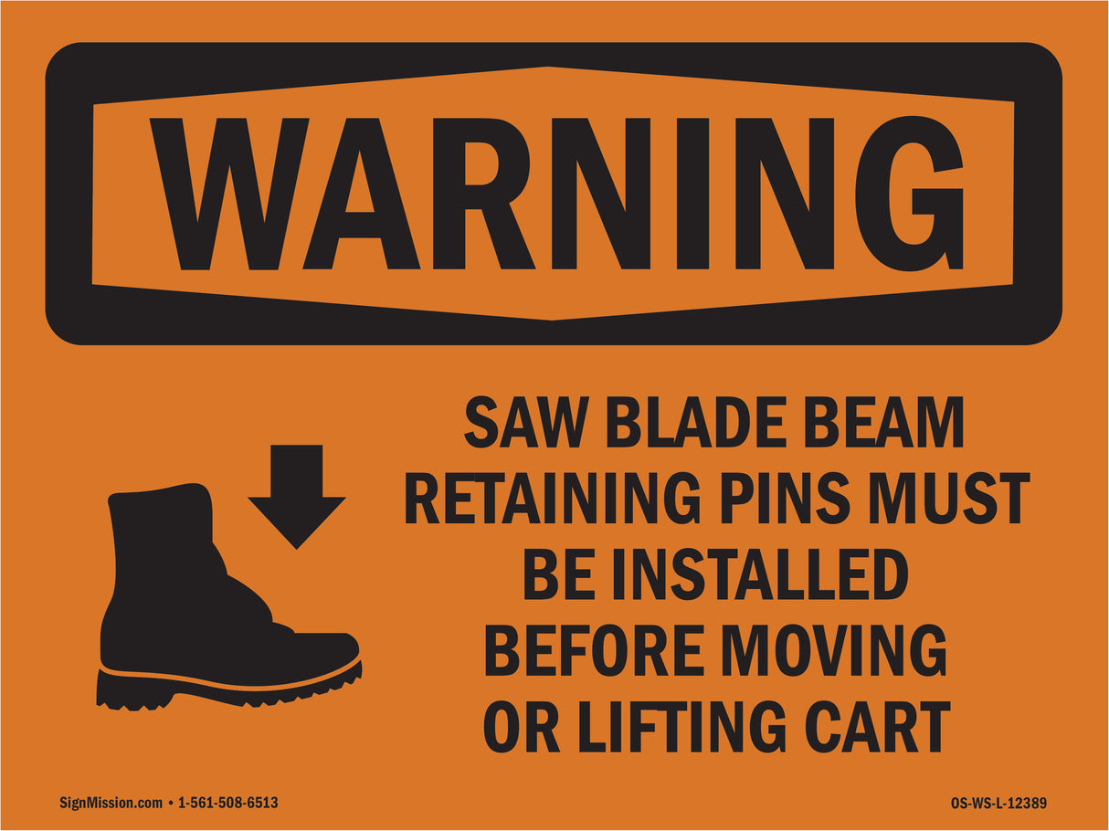 Saw Blade Beam Retaining Pins With Symbol