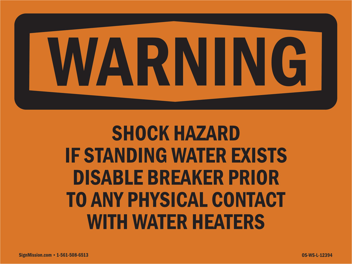Shock Hazard If Standing Water