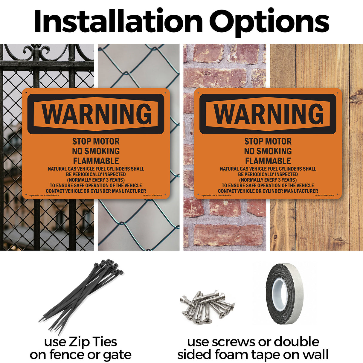 Stop Motor No Smoking Flammable Gas Natural