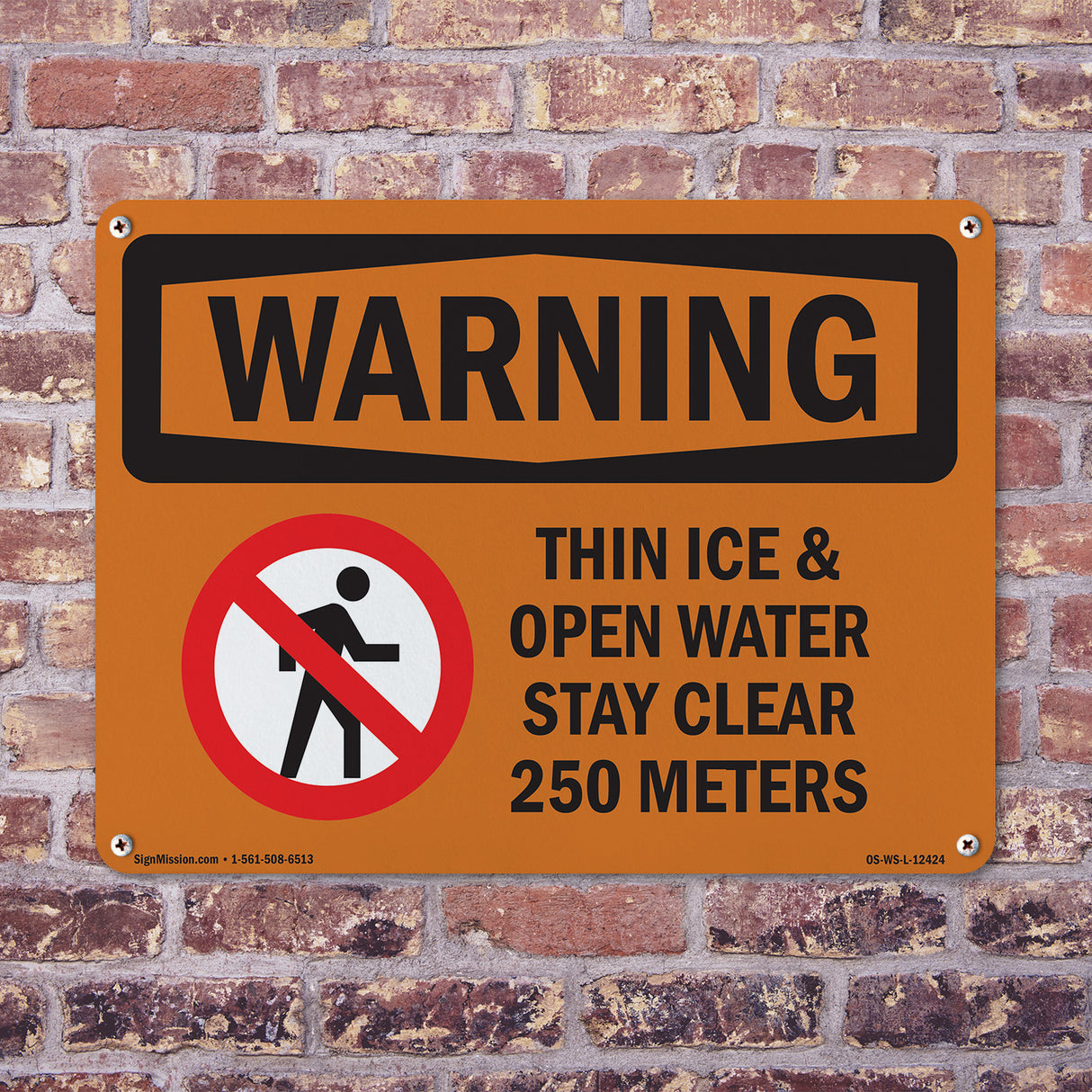 Thin Ice & Open Water Stay Clear With Symbol