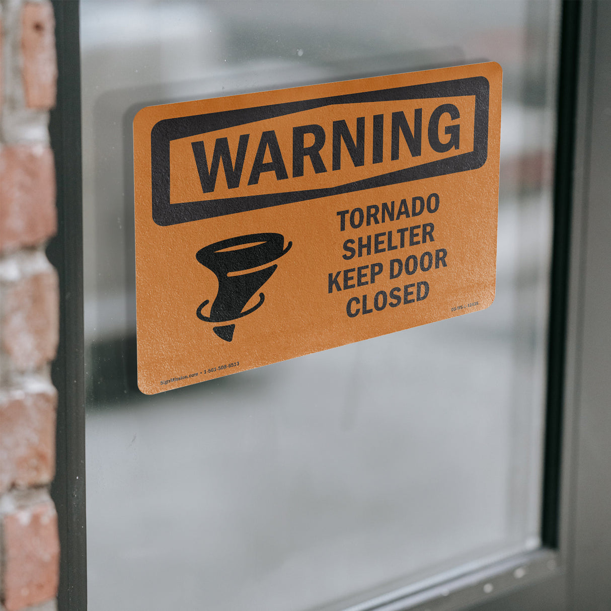 Tornado Shelter Keep Door Closed With Symbol