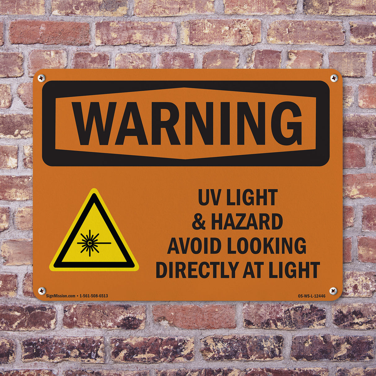 UV Light Hazard Avoid Looking With Symbol