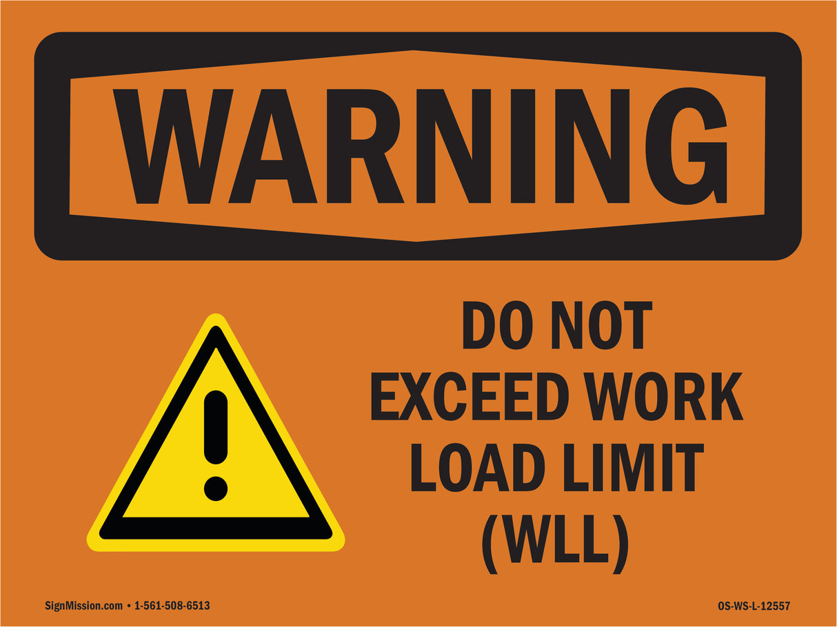 Do Not Exceed Work Load Limit Wll