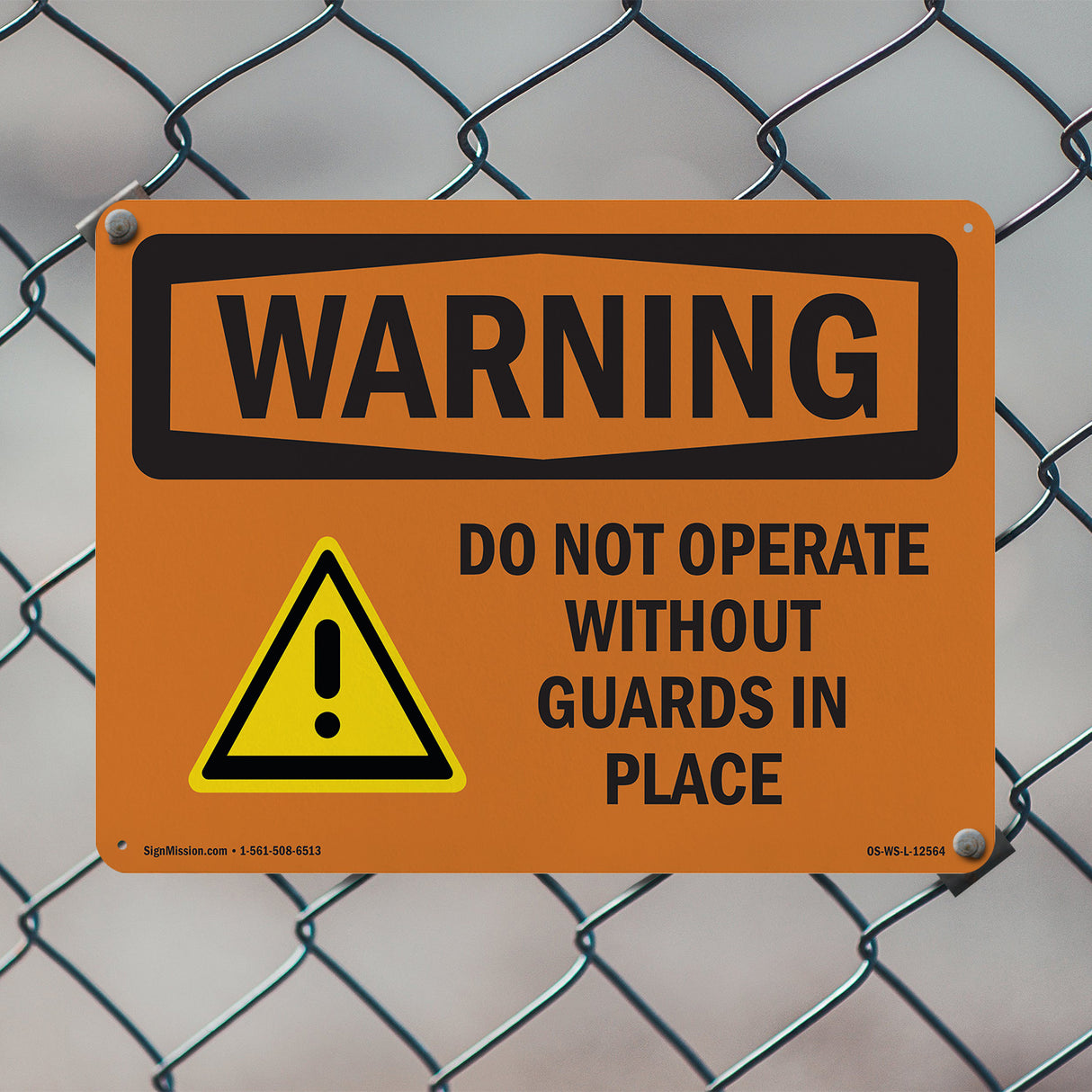 Do Not Operate Without Guards Bilingual