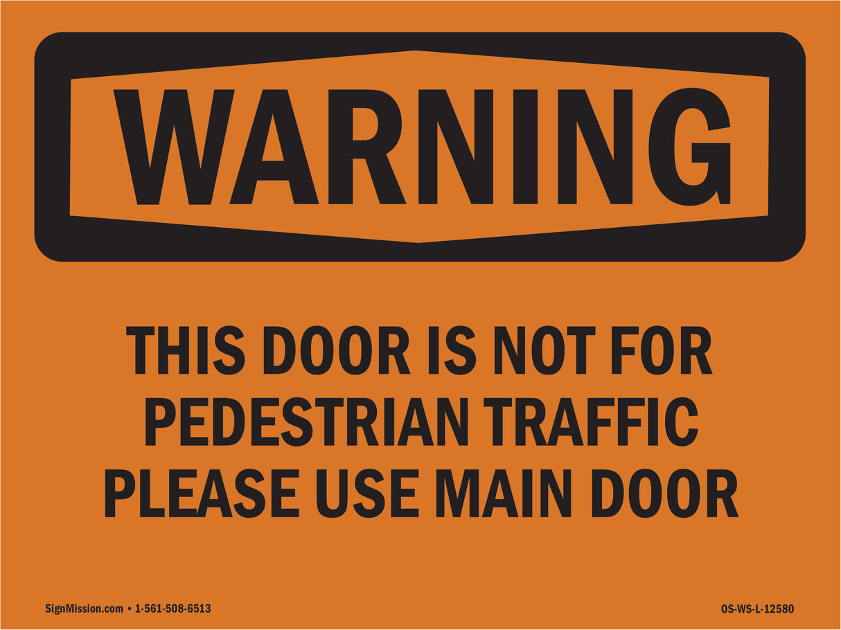 Door Not For Pedestrian Traffic Spanish