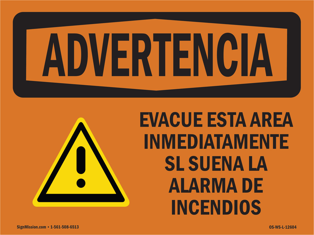 Evacuate Immediately If Fire Alarm Sounds