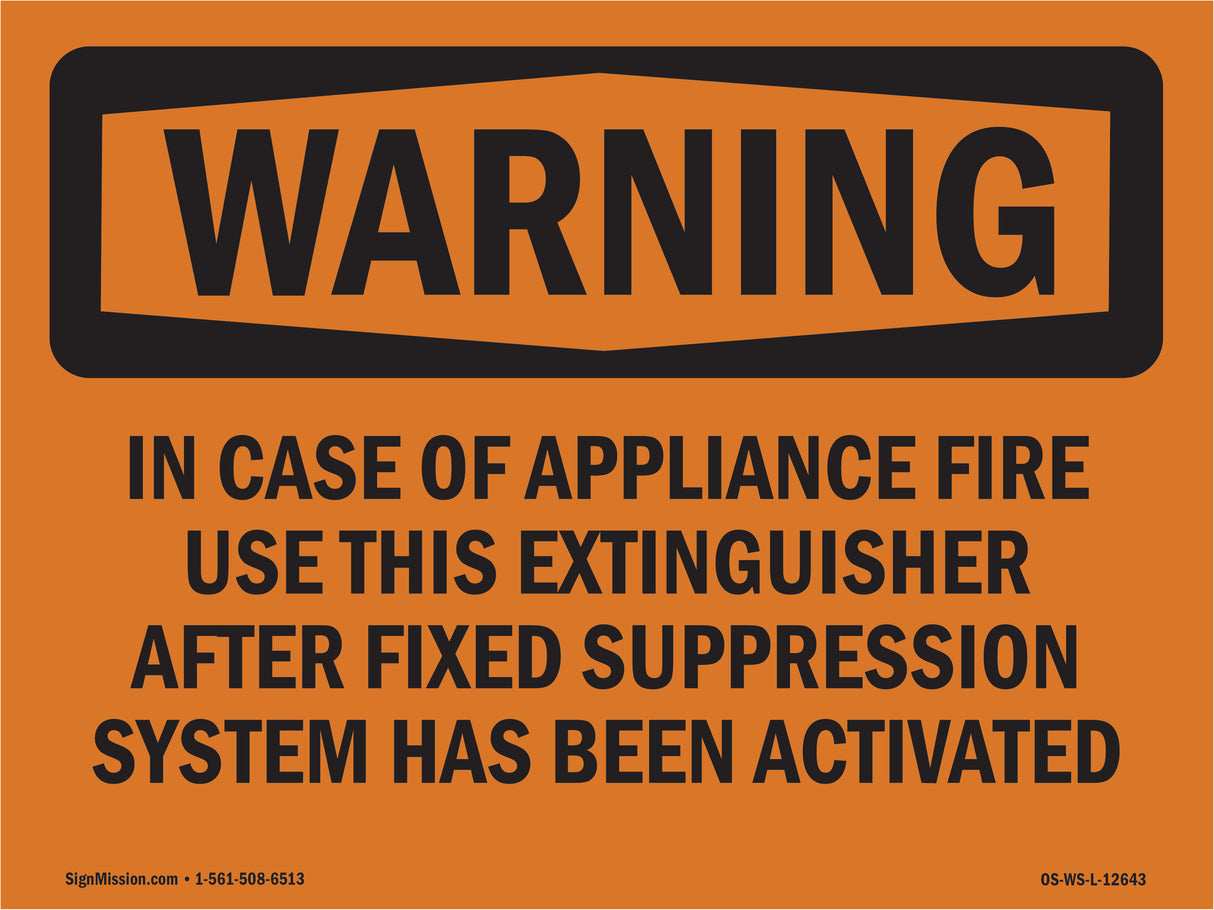 In Case Of Appliance Fire Use This