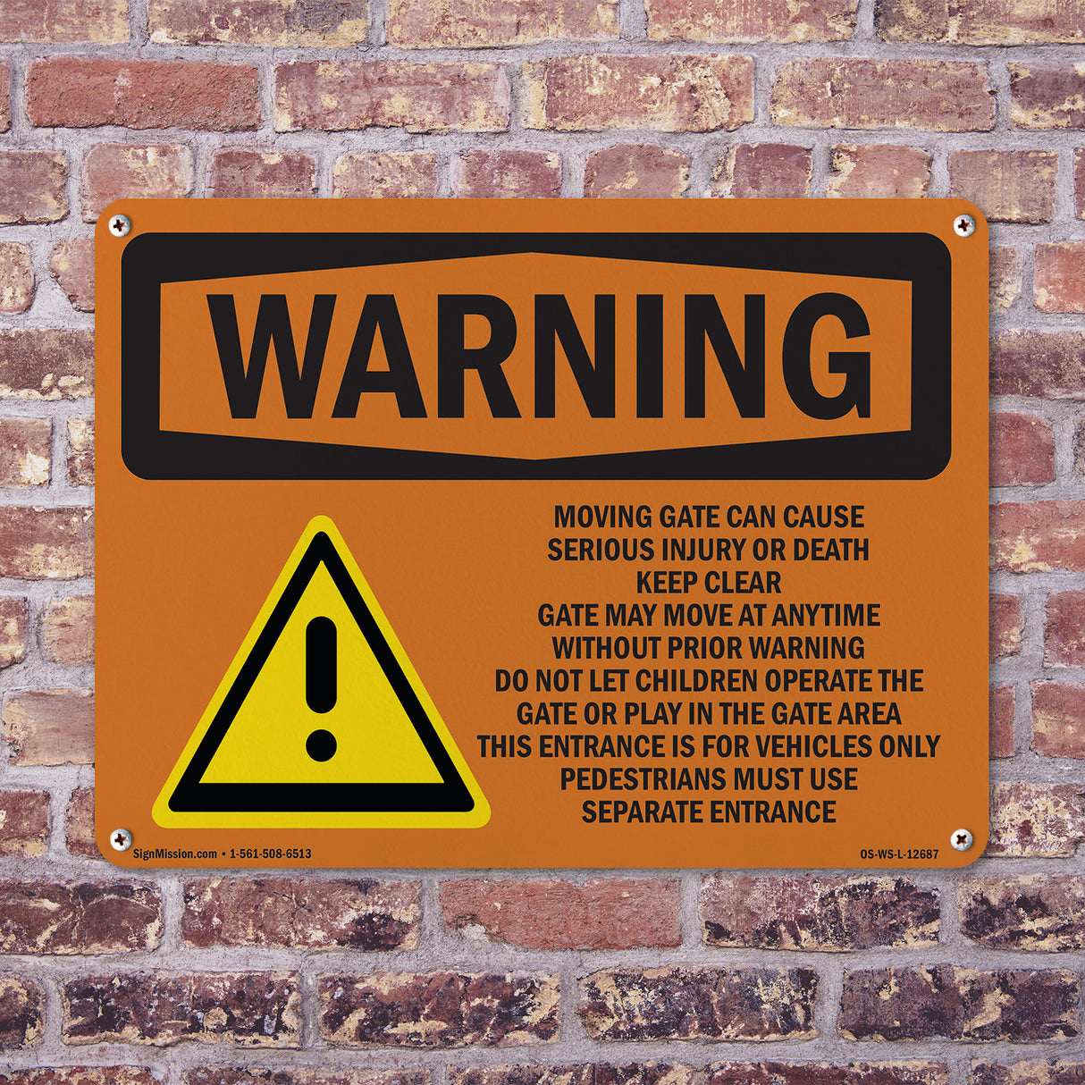 Moving Gate Can Cause Serious Injury