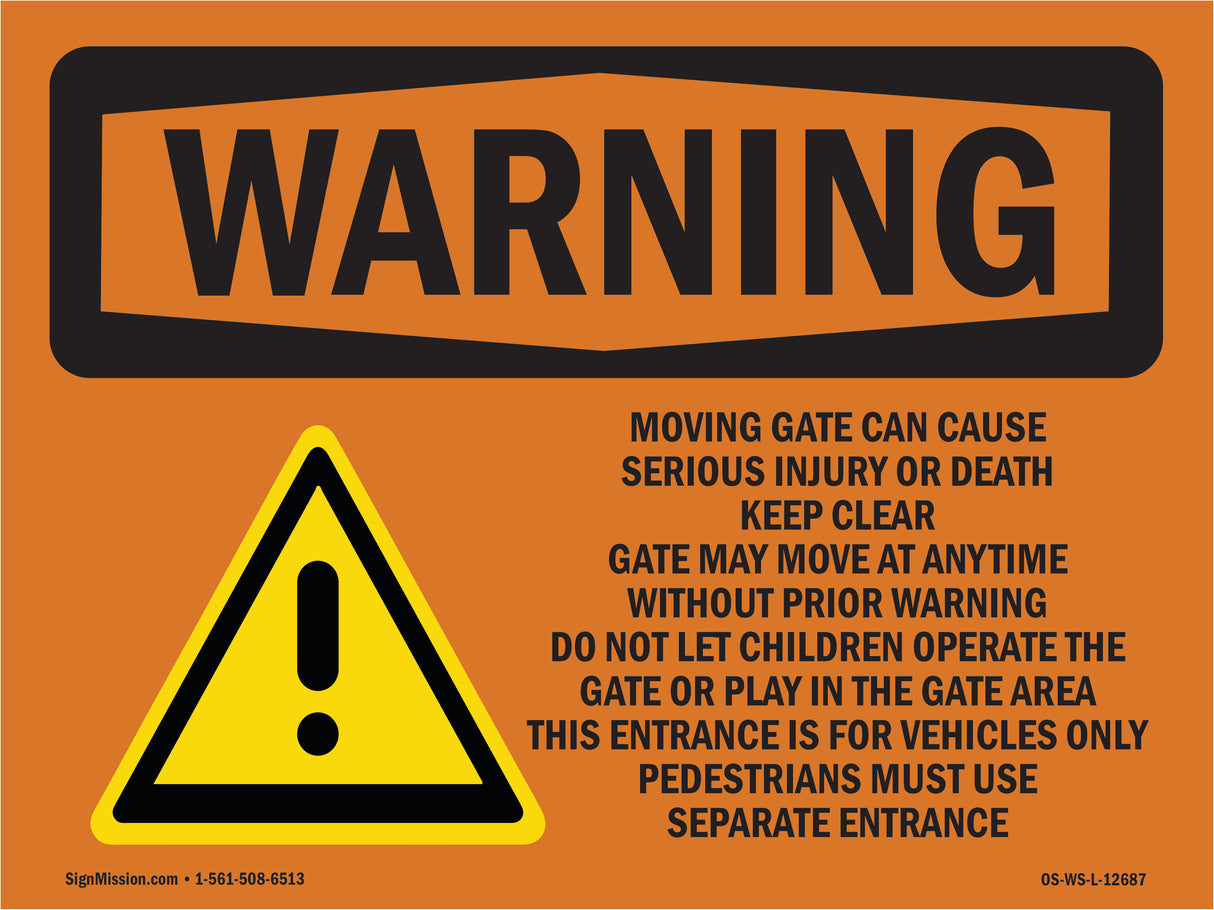 Moving Gate Can Cause Serious Injury