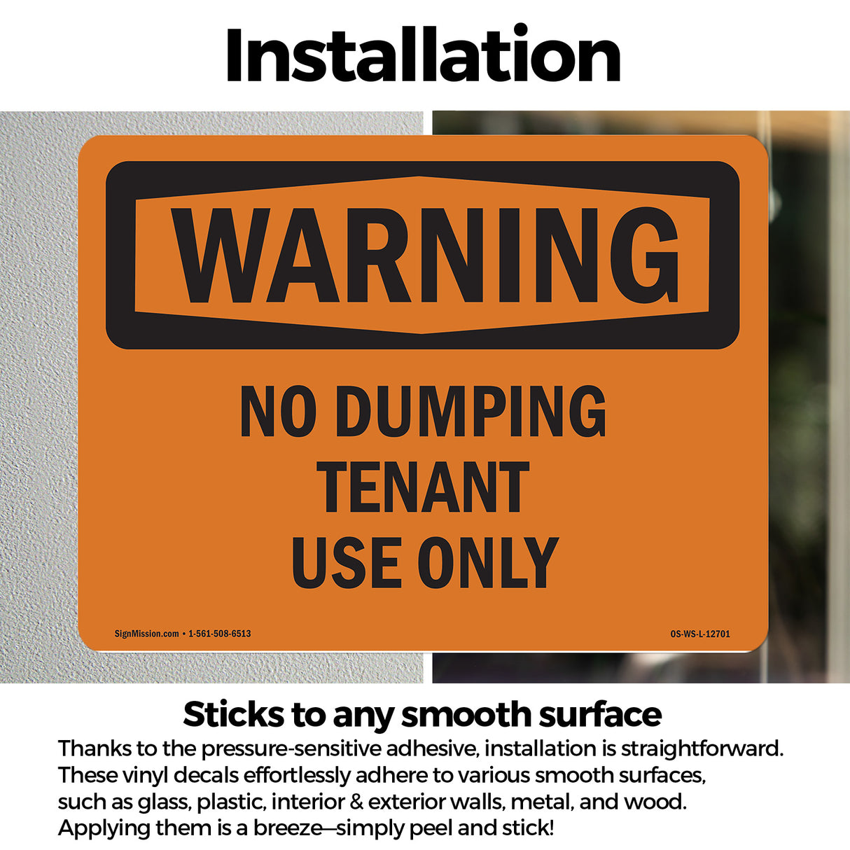 No Dumping Tenant Use Only Bilingual