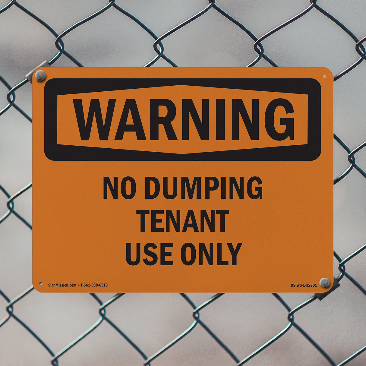 No Dumping Tenant Use Only Bilingual