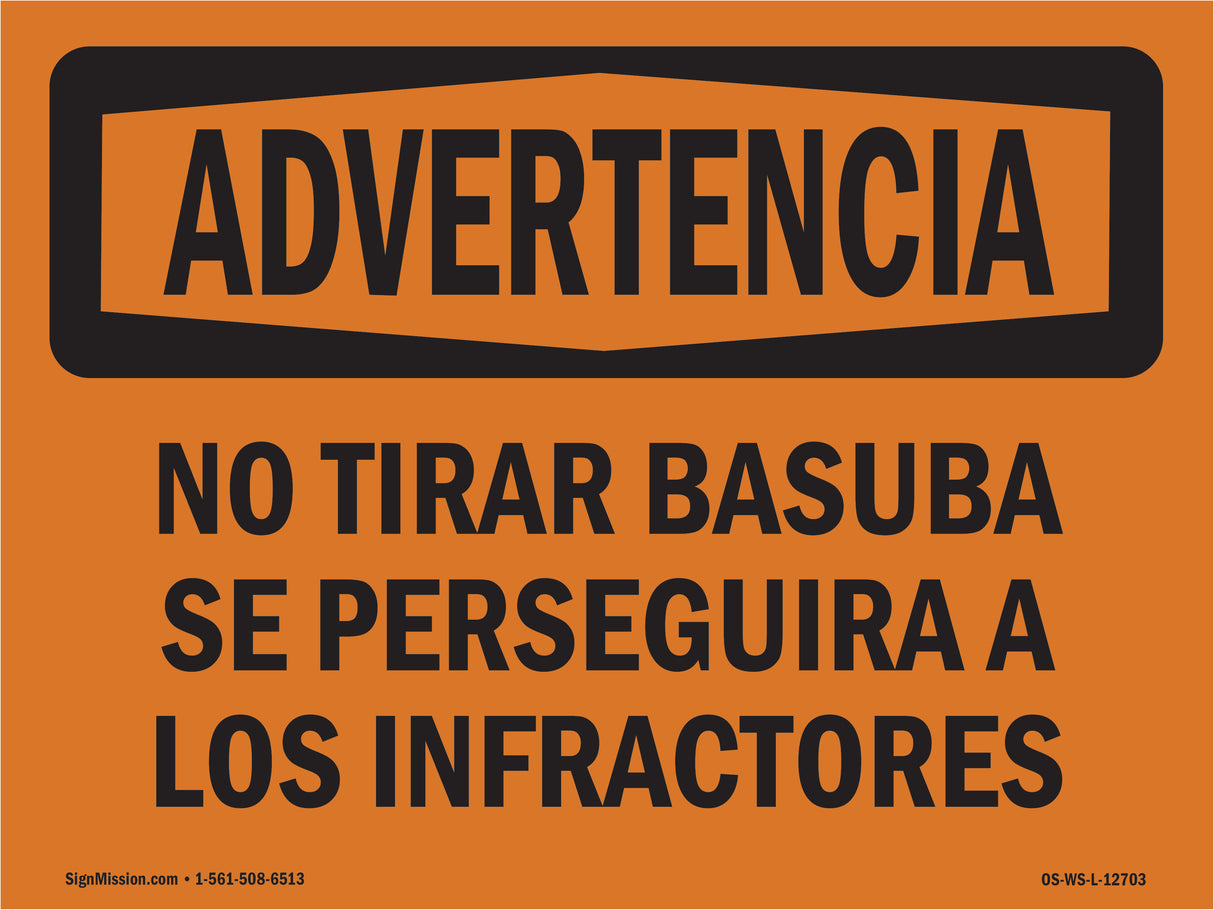 No Dumping Violators Prosecuted Spanish