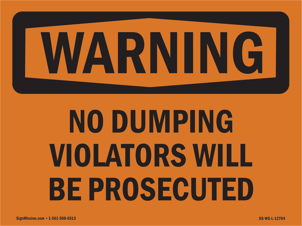 No Dumping Violators Prosecuted Spanish